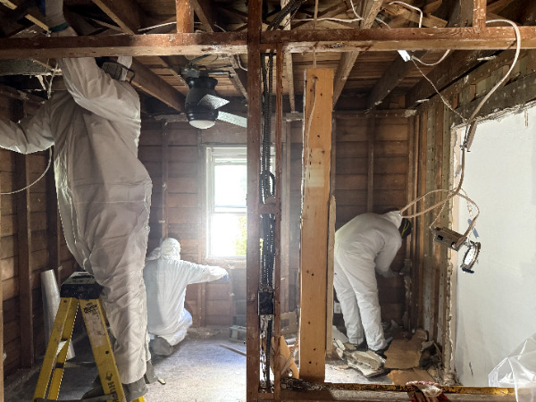 BrightHaven restoration team working on water damage project