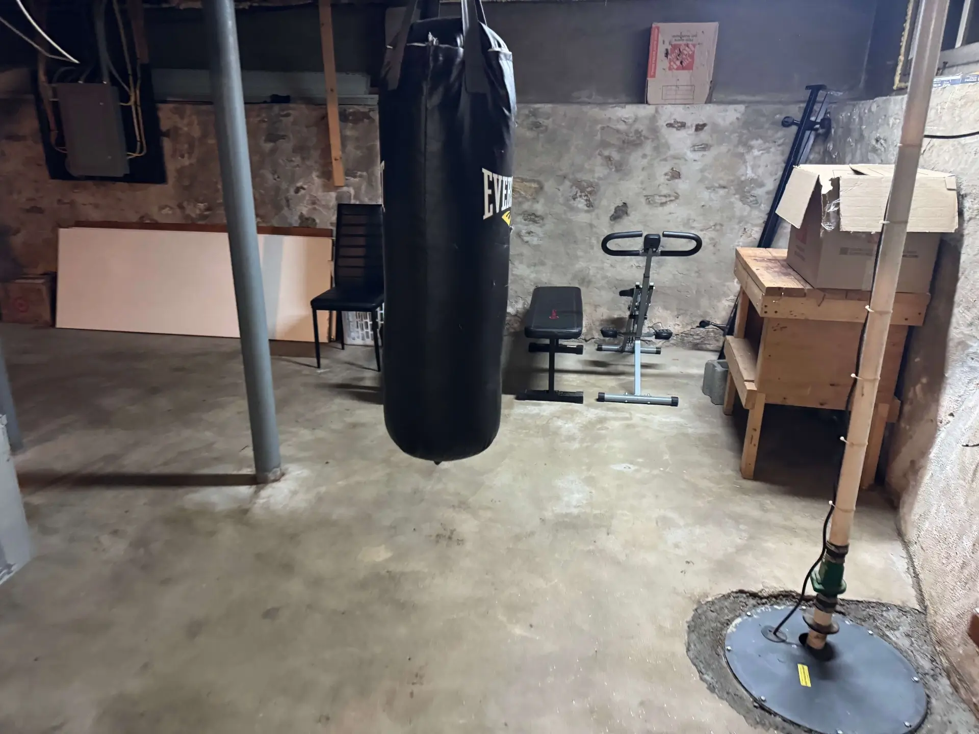 Clean basement after professional water damage restoration