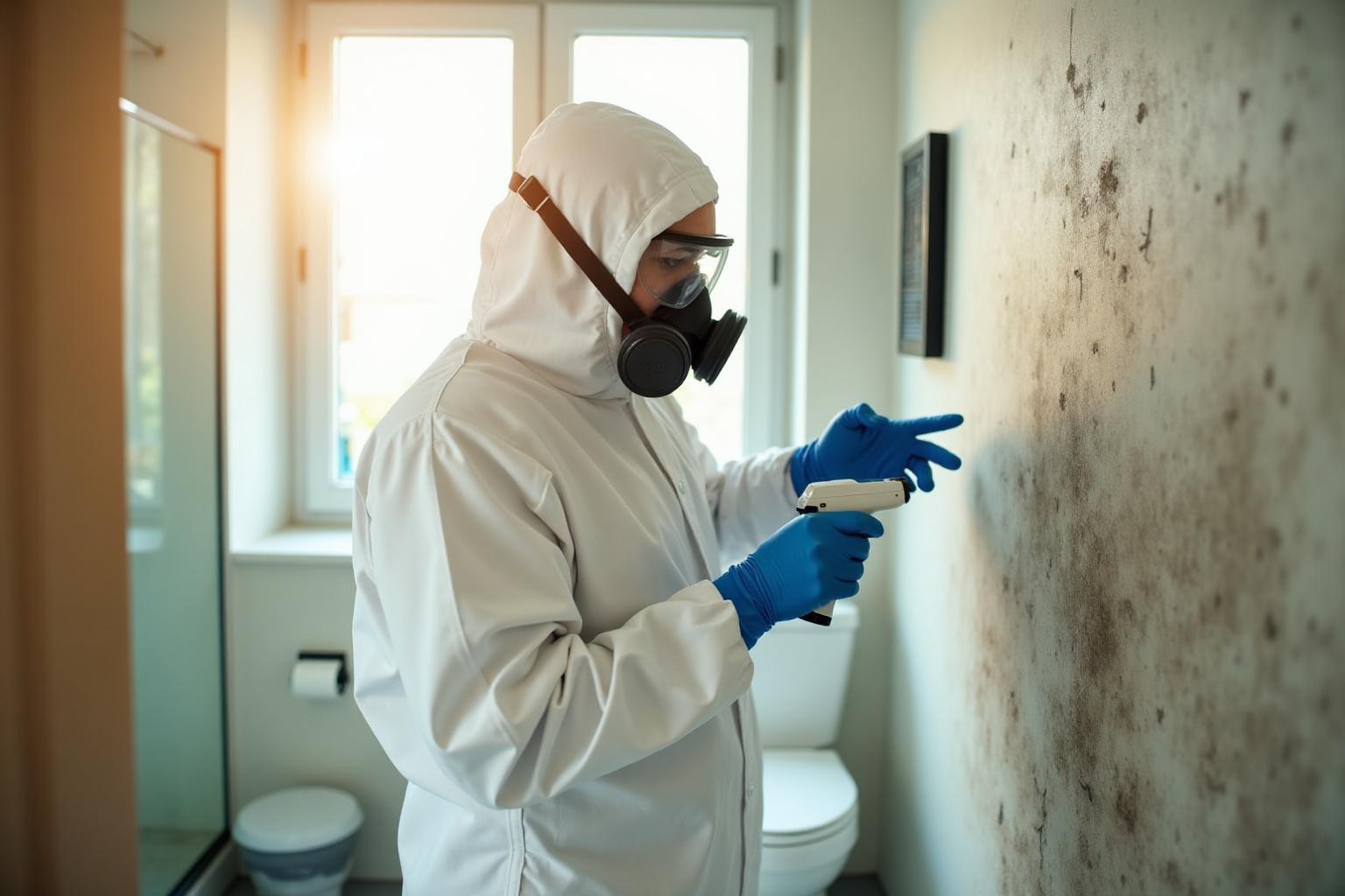 Close-up of mold growth on a wall in a Fairfield County, CT home